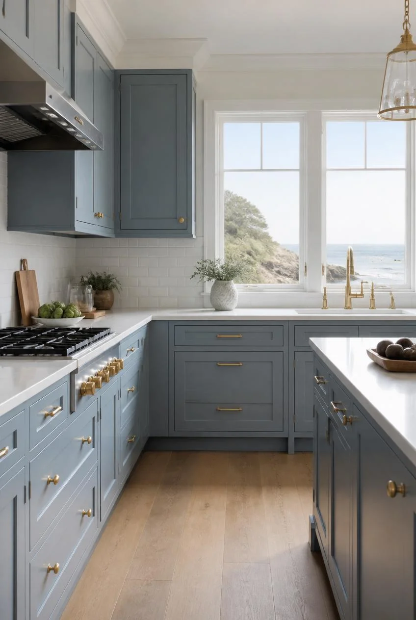 Shaker Cabinets in Soft Blue Gray