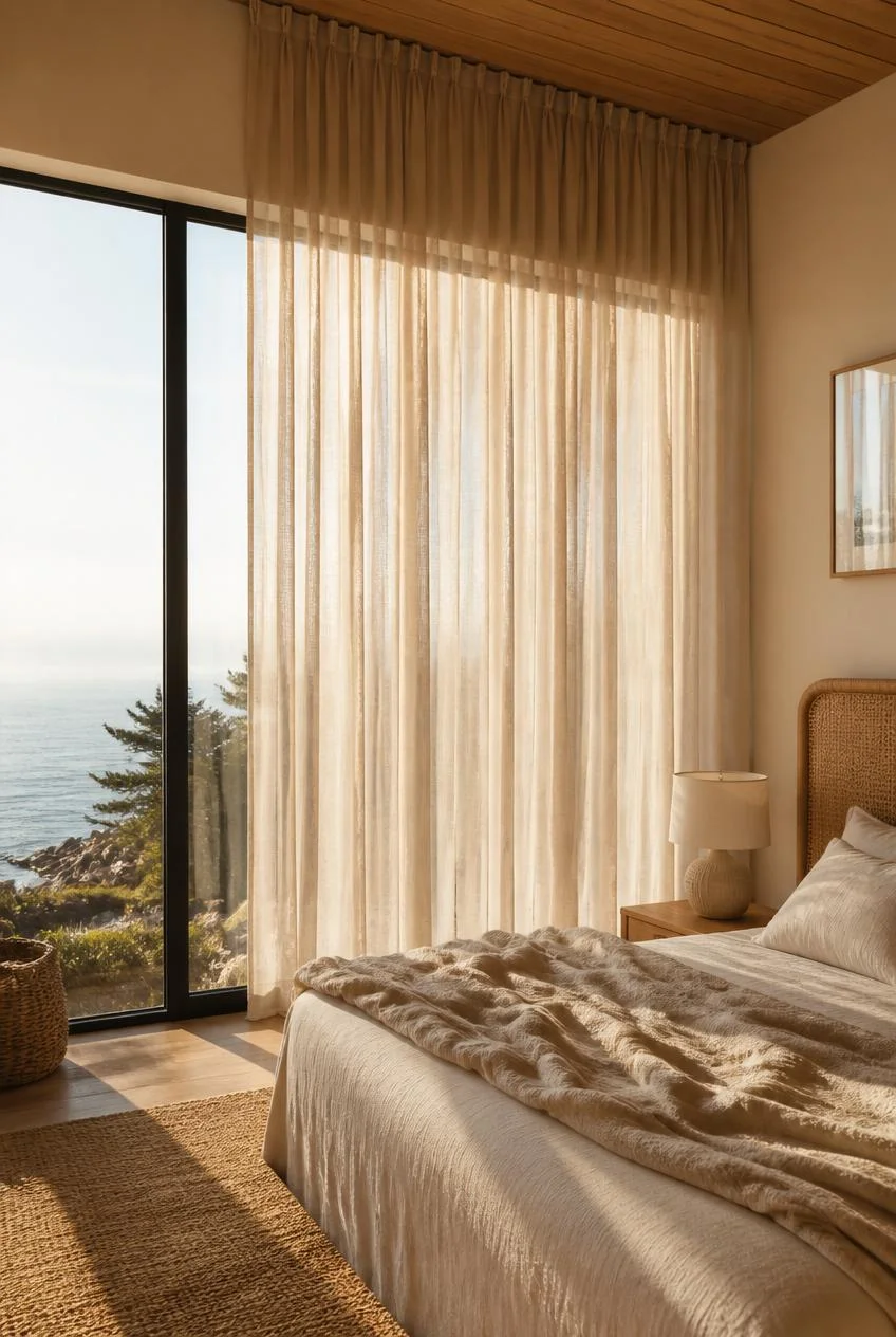 Sheer Linen Curtains From Ceiling to Floor