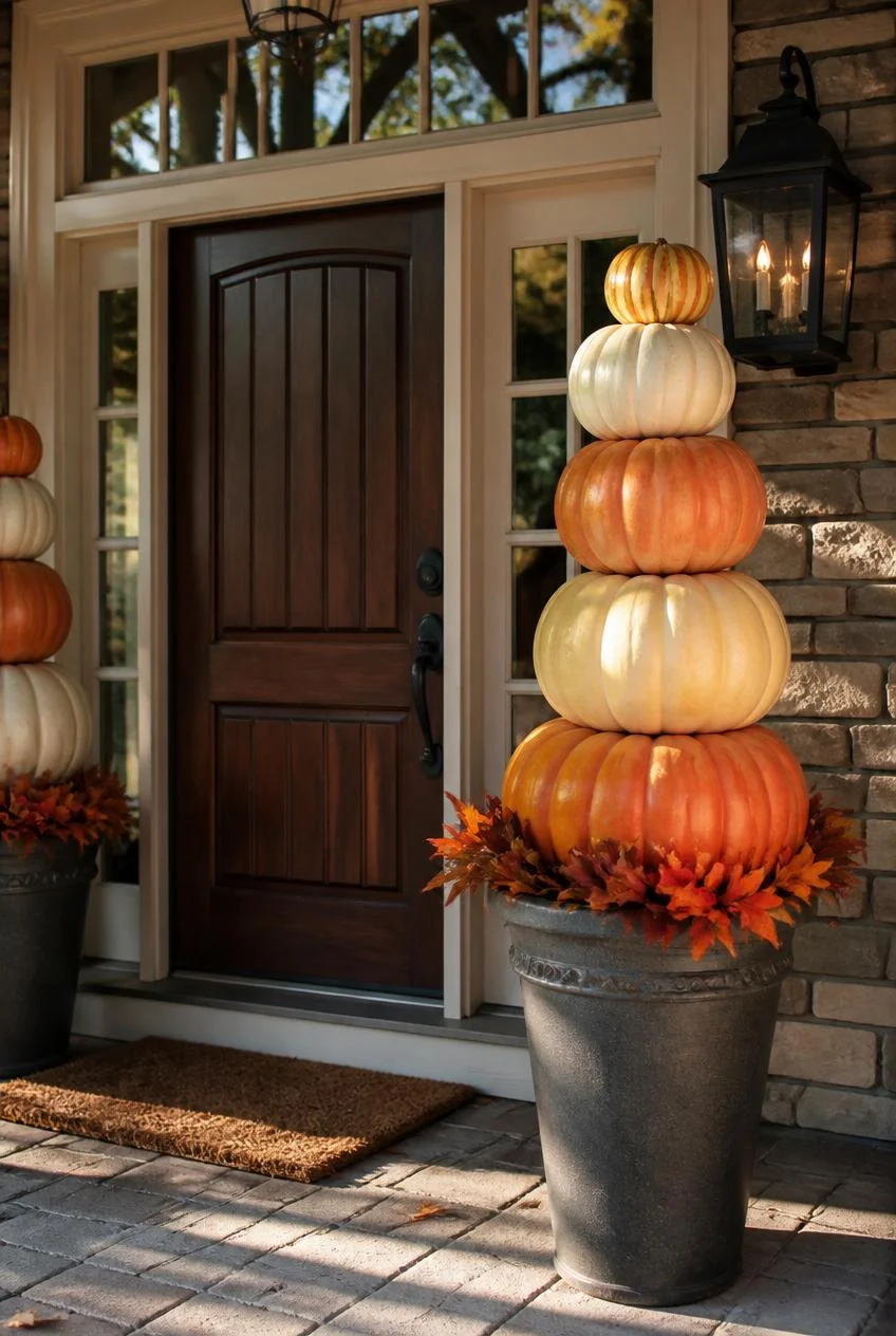 Statement Pumpkin Topiary Stacks