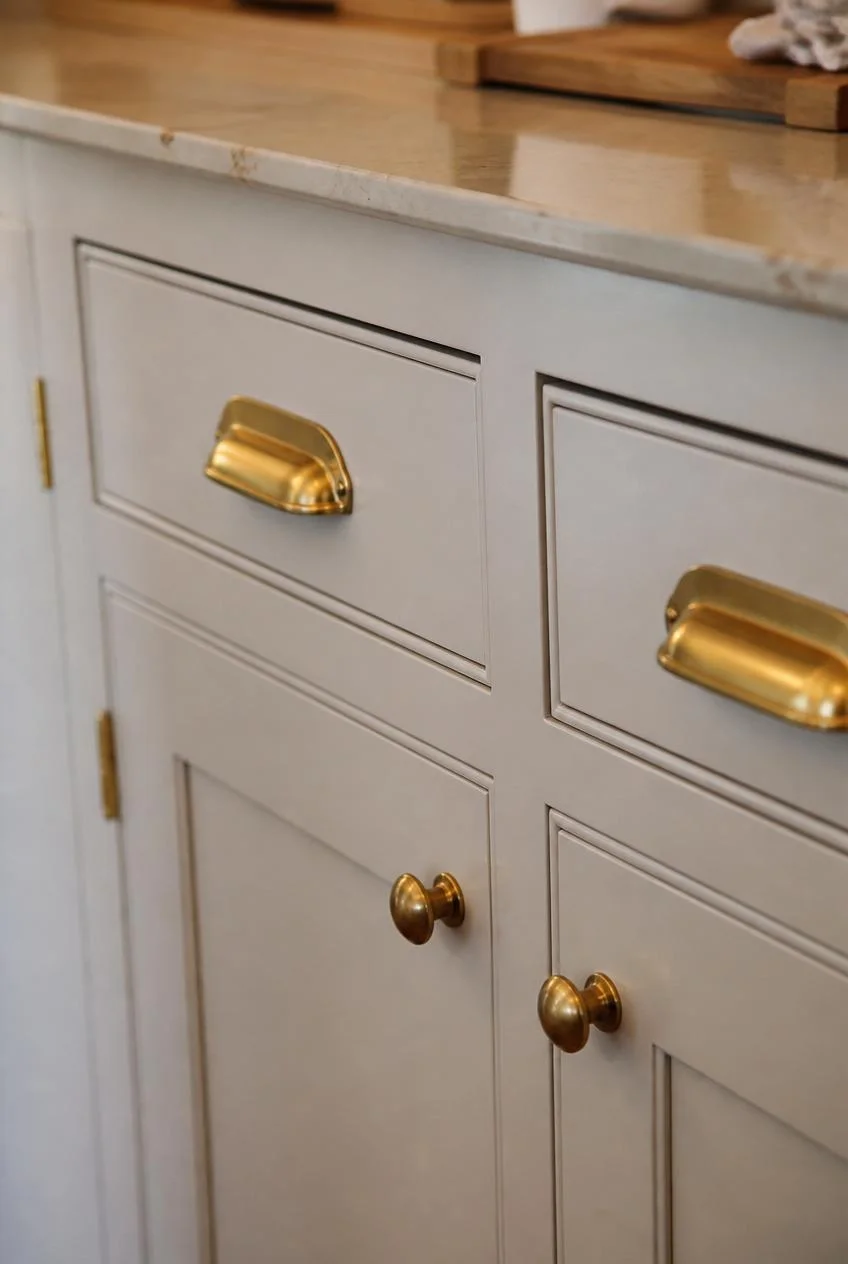 Swapping Cabinet Hardware for a Warmer Finish
