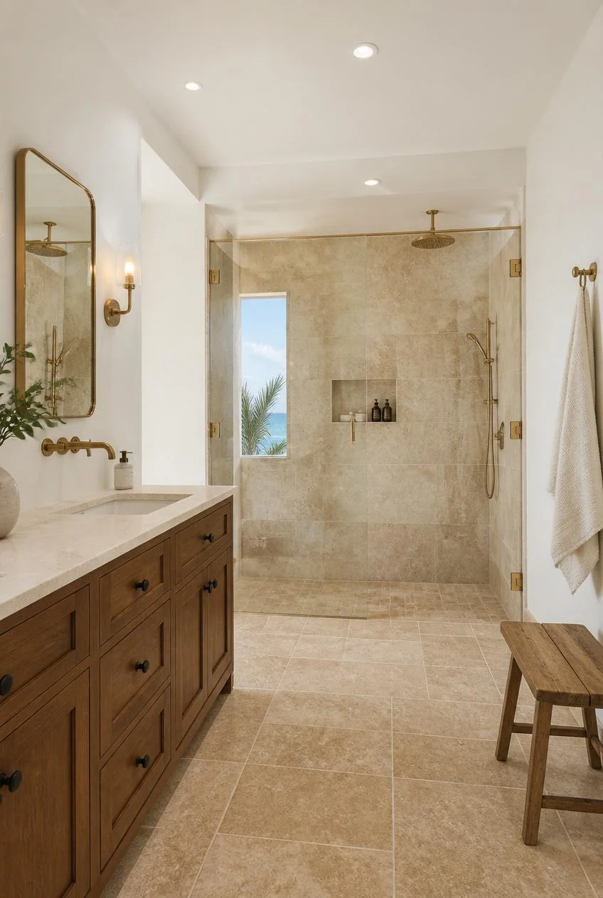 Travertine Flooring for a Warm, Organic Base