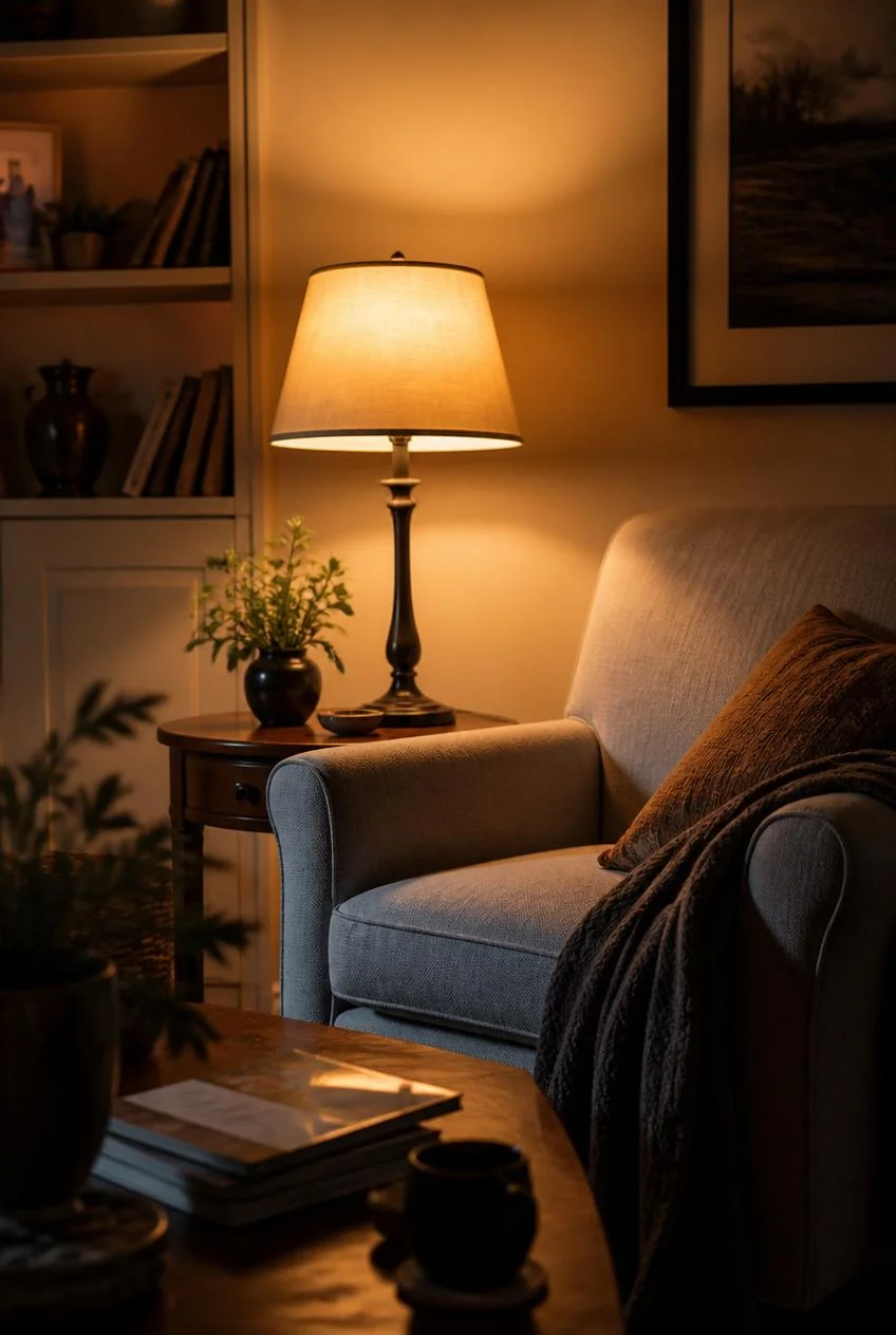 Warm Amber Lighting and Table Lamps