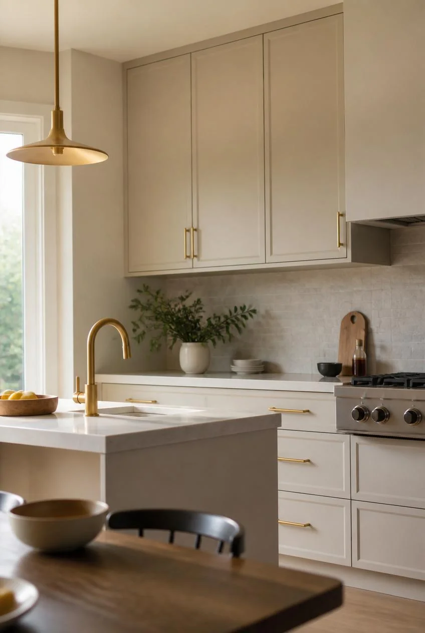Warm Brushed Brass Hardware Throughout