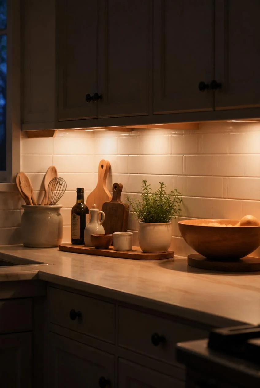 Warm White Lighting and Under Cabinet Glow