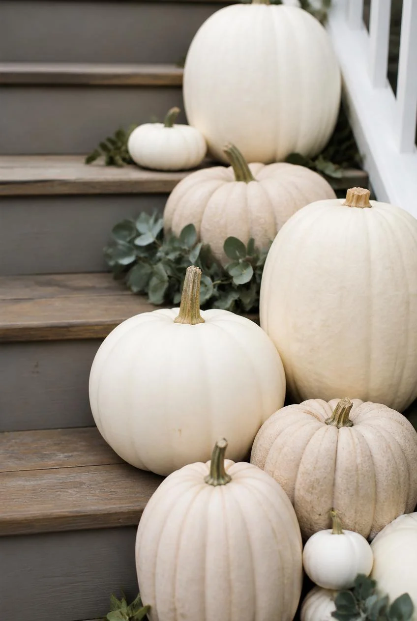 White and Neutral Pumpkin Displays