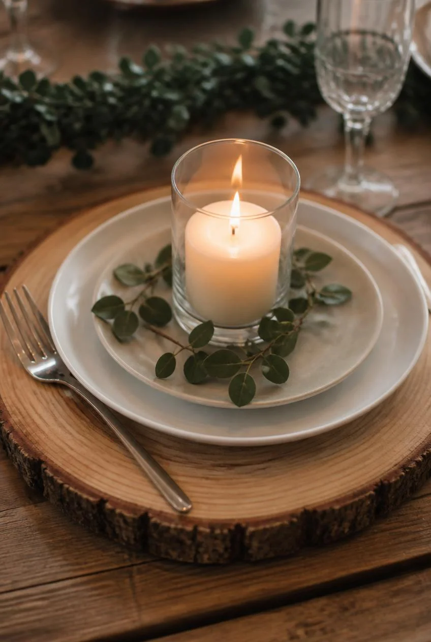 Wood Slice and Rustic Natural Base