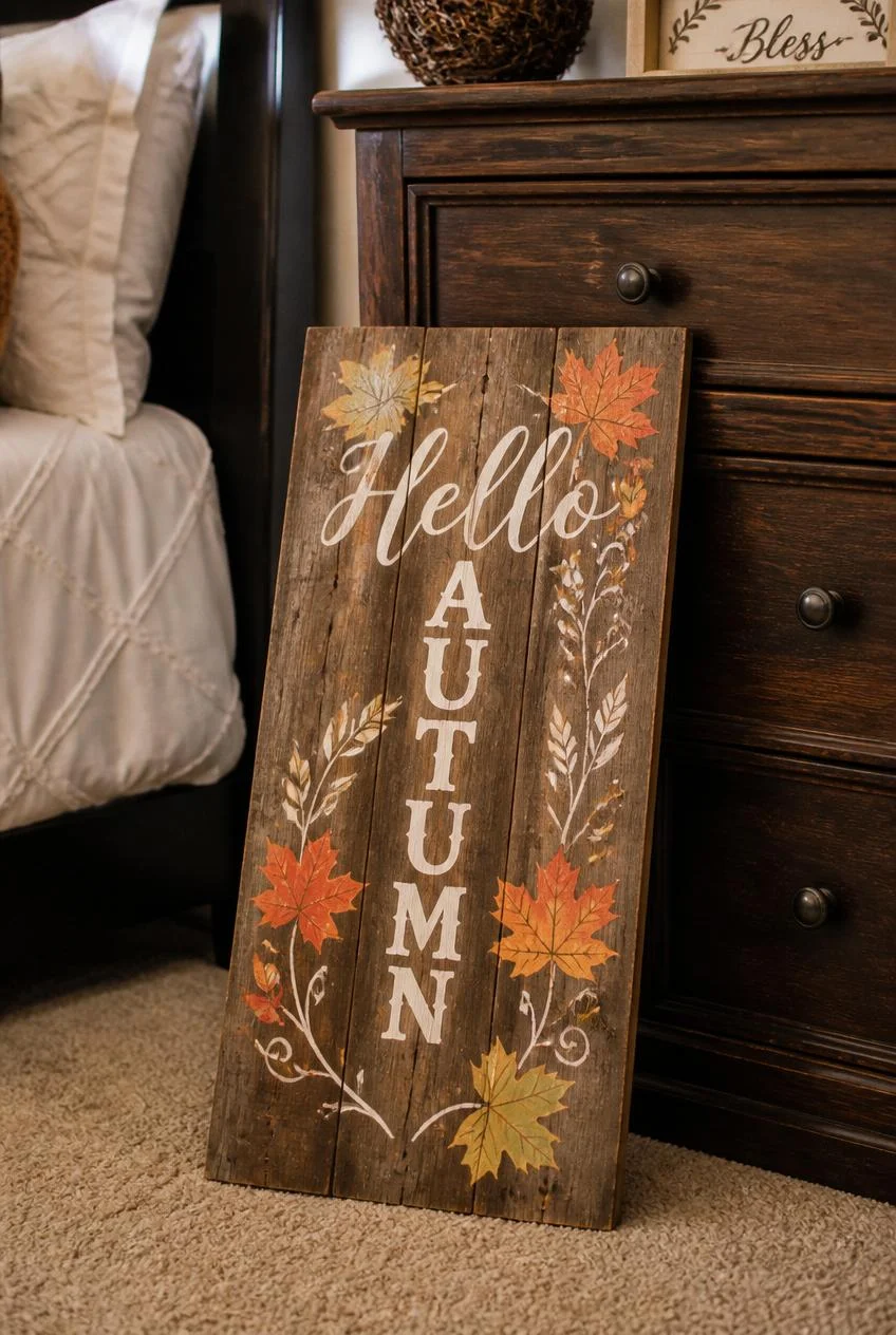Wooden Sign or Autumn Quote Wall Decor