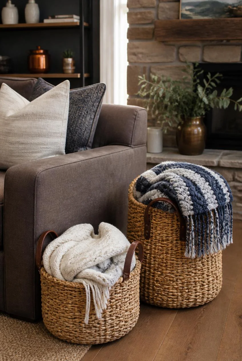 Woven Baskets for Storage and Texture