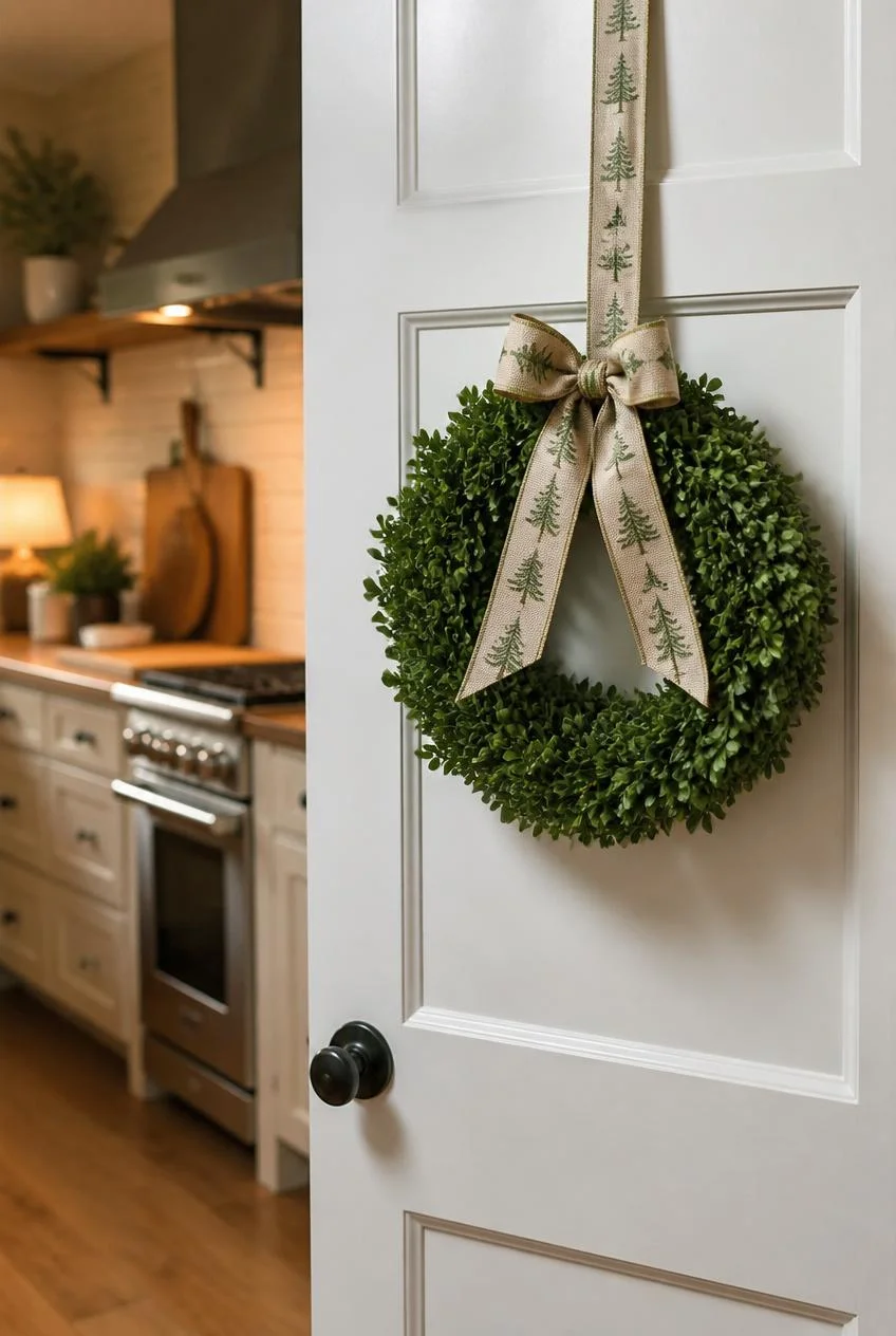 Wreath on the Kitchen Window or Door