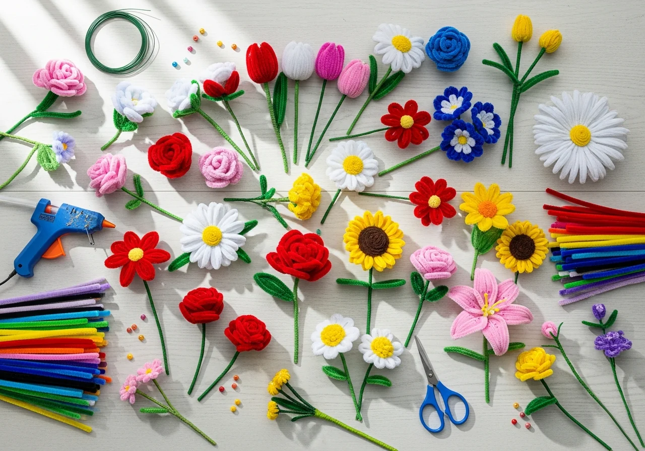 Pipe Cleaner Flowers: 20+ Easy DIY Handmade Gift Ideas