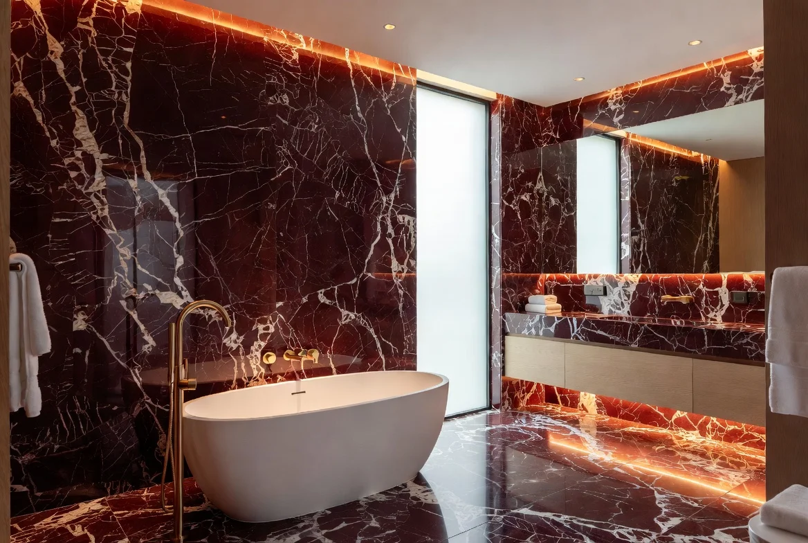 15 Red Marble Bathroom Ideas for a Trendy, Luxurious and Modern Space