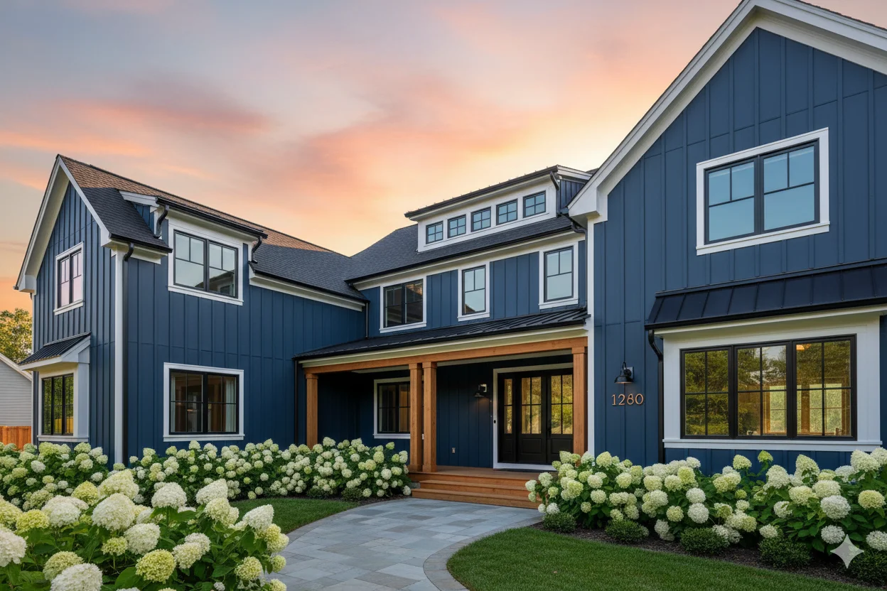 19 Dark Blue House Exterior Ideas That Look Bold, Modern and Stunning