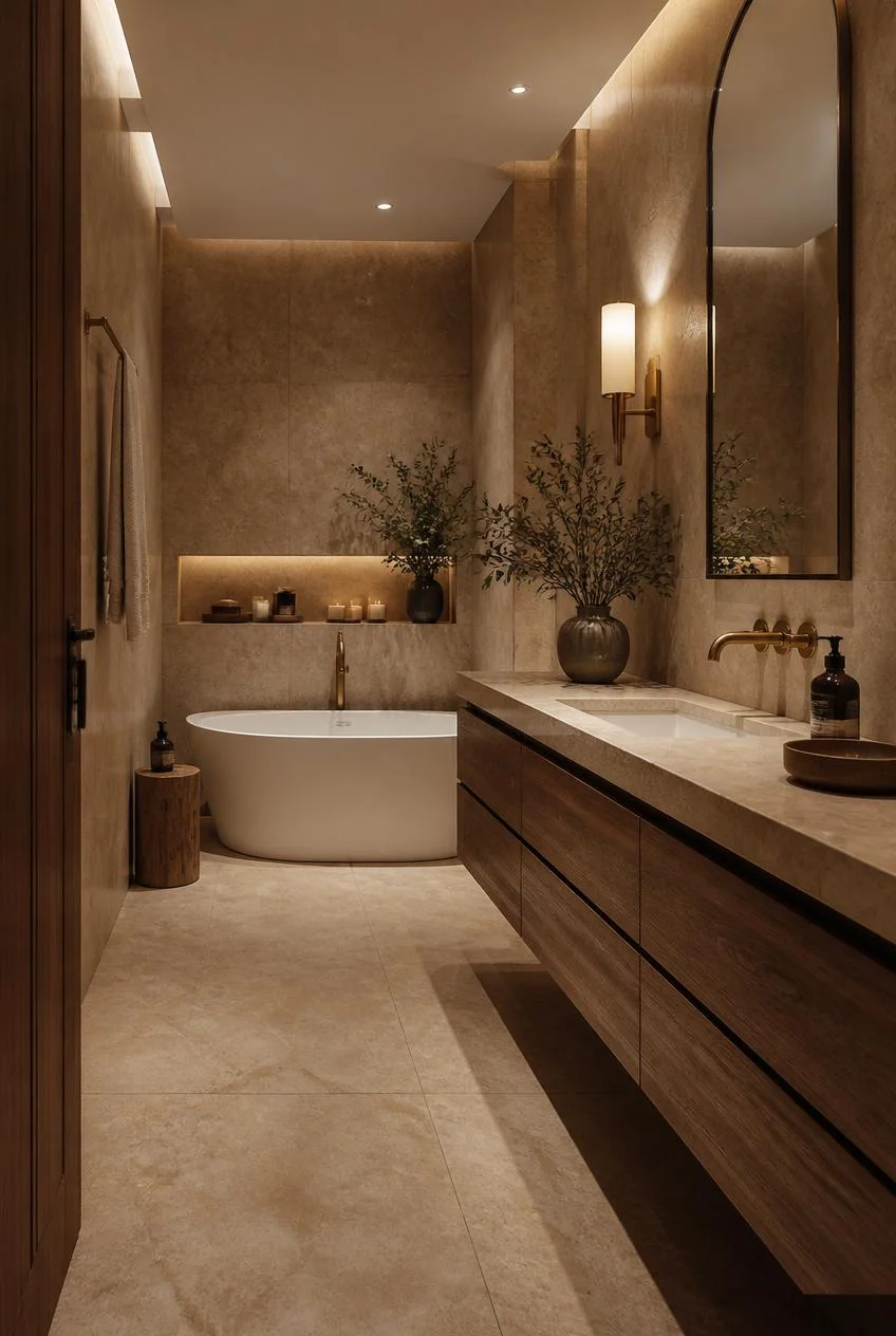 23 Brown and Beige Bathroom Ideas That Feel Warm, Elegant, and Timeless